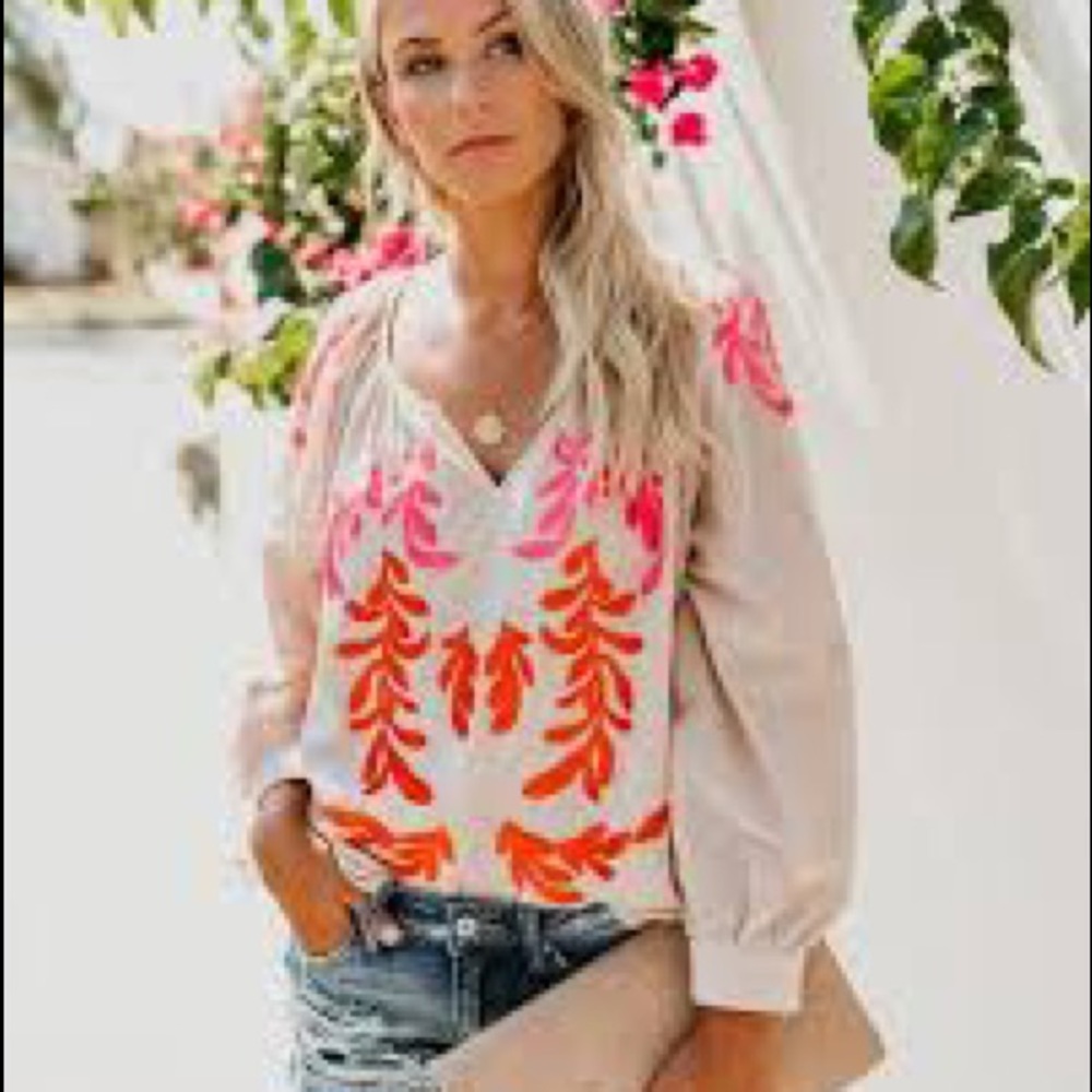 Vici Westerly Winds Embroidered Top